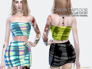 Sims 4 — Lesi Top Set by carvin_captoor — Created for sims4 Original Mesh All Lod 8 Swatches Don't Recolor And Claim you