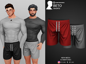 Sims 4 — Beto (Shorts) by Beto_ae0 — Sporty men's shorts, enjoy it - 10 colors - New Mesh - All Lods - All maps