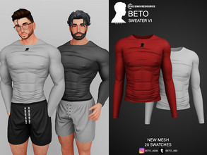 Sims 4 — Beto (Sweater V1) by Beto_ae0 — Sports men's sweater with marked muscles, Enjoy it - 20 colors - New Mesh - All