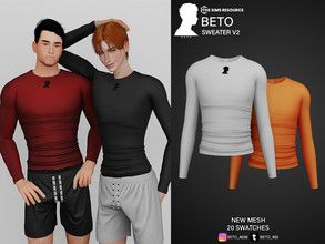 Sims 4 — Beto (Sweater V2) by Beto_ae0 — Sports men's sweater, enjoy it - 20 colors - New Mesh - All Lods - All maps