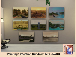 Sims 4 — Paintings Vacation Sundown Mix - RC by watersim44 — ws Paintings Vacation Sundown Mix recolor. Its a MaxisMatch,