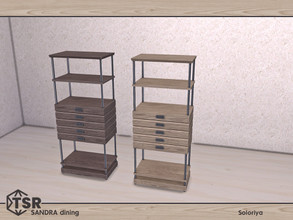 Sims 4 — Sandra Dining. Cabinet, v1 by soloriya — Wooden cabient. Part of Sandra Dining set. 2 color variations.