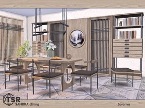 Sims 4 — Sandra Dining by soloriya — A set of modern furniture for dining rooms. Includes 10 objects: --blinds, --two