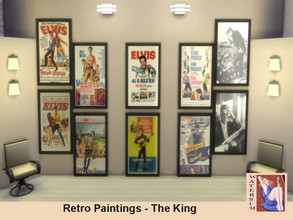 Sims 4 — Retro Paintings The King - RC by watersim44 — ws Retro Paintings The King - recolor. Inspired of Elvis Presley.