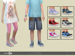Sims 4 — Kids Platform Shoes by Birba32 — Shoes for boys and girls in many solid colors and many patterns. Mesh edit by