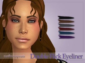 Sims 4 — Double Flick Eyeliner by SunflowerPetalsCC — A simple eyeliner with a top and bottom flick. Comes in 6 shades.
