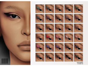 Sims 4 — Eyeliner | N95 by cosimetic — - Female - 30 Swatches. - 30 Custom thumbnail. - You can find it in the makeup