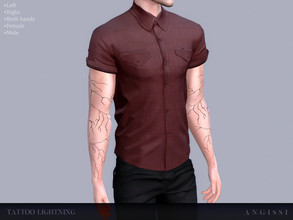 Sims 4 — Tattoo-Lightning by ANGISSI — * 3 options (right,left,both hand) * HQ compatible * FEMALE+MALE * Works with all