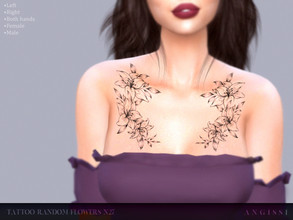 Sims 4 — Tattoo-Random Flowers n27 by ANGISSI — *HQ compatible *3 black options(both sides, separately right and left)