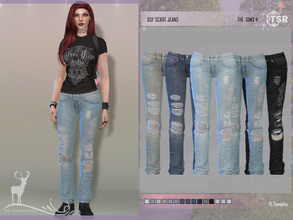 Sims 4 — SCIDIT JEANS by DanSimsFantasy — Ripped jeans. Samples: 15 Cloning object: Base of the game. Location: Pant.
