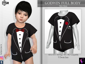 Sims 4 — Godwin Full Body by KaTPurpura — Short-sleeved jumpsuit with gala dress print