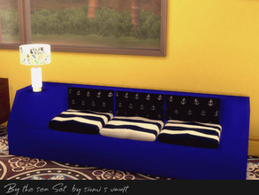 Sims 4 — By the Sea set sofa by Siomi 's Vault by siomisvault — A big Navy Sofa for your rooms.You know I like bright