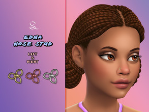 Sims 4 — Edna Nose Stud  by simlasya — All LODs New mesh 5 swatches Teen to elder HQ compatible Custom thumbnail Tagged