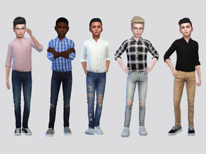 Sims 4 — Howell Casual Shirt Boys by McLayneSims — TSR EXCLUSIVE Standalone item 12 Swatches MESH by Me NO RECOLORING