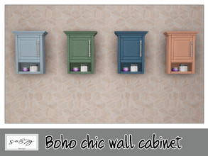 Sims 4 — Boho chic wall cabinet by so87g — cost: 100$, 6 colors, you can find it in decor - bathroom accent All my