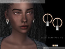 Sims 4 — Aloe Earrings v3 by Glitterberryfly — Version 3 of the Aloe Earrings. Set in silver, rose gold and gold