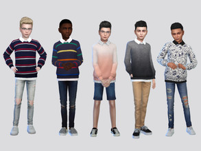 Sims 4 — Albergo Shirt Boys by McLayneSims — TSR EXCLUSIVE Standalone item 8 Swatches MESH by Me NO RECOLORING Please