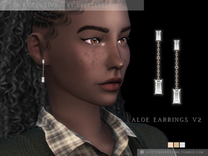 Sims 4 — Aloe Earring v2 by Glitterberryfly — Version 2 of the Aloe Earrings