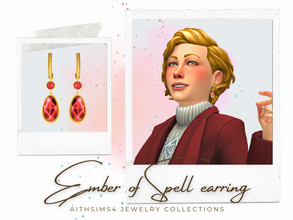 Sims 4 — Ember of Spell earring by aithsims — Spellcaster Sages-themed accessory INSPO: the Sage of Untamed Magic Morgyn