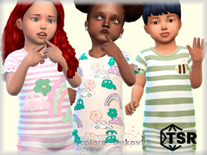 Sims 4 — Shirt Toddler / F by bukovka — T-shirt for toddler girls. Installed standalone, the new mesh is mine, included,