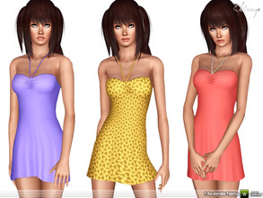 Sims 3 — Halter Neck Tie Skater Dress by ekinege — Featuring a jersey fabric with a halter neck tie design. 2 recolorable