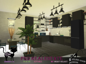 Sims 4 — FGD Room2022011 C by Merit_Selket — black, modern Kitchen and diningroom with blue accents only TSR CC used 145