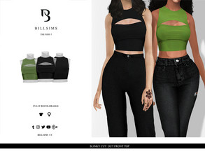 Sims 3 — Slinky Cut Out Front Top by Bill_Sims — This top features a slinky material with a cut out front and a cropped