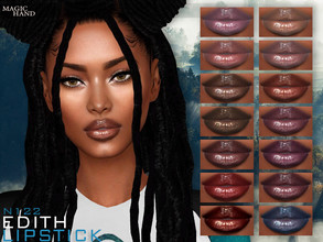 Sims 4 — Edith Lipstick N122 by MagicHand — Dark glossy lips in 16 colors - HQ Compatible. Preview - CAS thumbnail