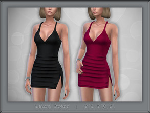 Sims 4 — Laura Dress. by Pipco — A stylish dress in 18 colors. Base Game Compatible New Mesh All Lods HQ Compatible