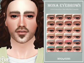 Sims 4 — Mona Eyebrows by MSQSIMS — These Fluffy Maxis Match Eyebrows comes in 24 EA colors and are available for