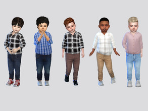 Sims 4 — Howell Casual Shirt Toddler by McLayneSims — TSR EXCLUSIVE Standalone item 8 Swatches MESH by Me NO RECOLORING