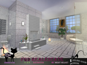 Sims 4 — FGD Room2022012 B by Merit_Selket — modern, bright Bathroom with fire pit in brillant white only TSR CC used 11