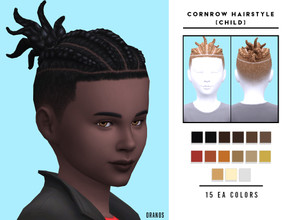 Sims 4 — Cornrow Hairstyle [Child] by OranosTR — Cornrow Hairstyle is a updo hairstyle for child sims. This hair has 15