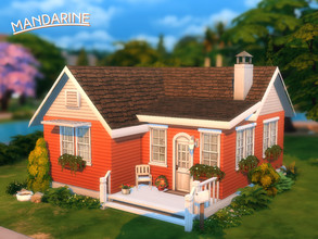 Sims 4 — Mandarine by iaslexia — A tiny cozy house perfect for 1 or 2 sims! The predominant colors are orange and green!