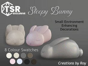 Sims 4 — Sleepy Bunny by RoyIMVU — Adorable little bunny decorations with peaceful sleeping expressions. 