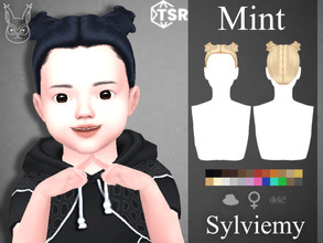Sims 4 — Mint Hairstyle (Toddler) by Sylviemy — Small updo buns hair New Mesh Maxis Match All Lods Base Game Compatible