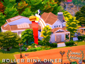 Sims 4 — Roller Rink Diner by simmer_adelaina — This roller rink diner used is the perfect place to go have fun and a