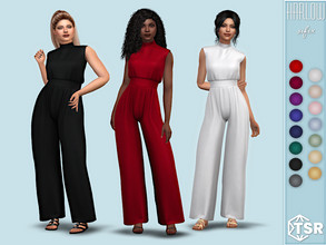 Sims 4 — Harlow Jumpsuit by Sifix2 — A silky sleeveless jumpsuit. Comes in 15 colors for teen, young adult and adult
