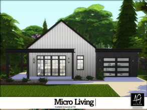 Sims 4 — Micro Living by ALGbuilds — Micro Living is a 2 bedroom, 1 bath home with garage and open floorplan. This home