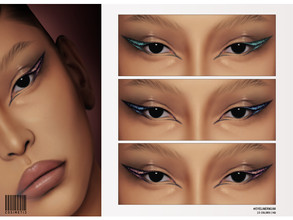 Sims 4 — Glitter Eyeliner | N100 by cosimetic — - Female - 15 Swatches. - 15 Custom thumbnail. - You can find it in the