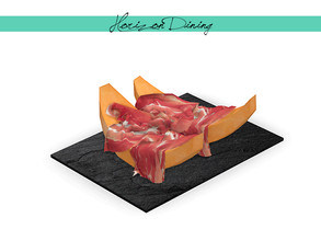 Sims 4 — Horizon Dining - Ham and Melon Plate by zarkus — Horizon Dining - Ham and Melon Plate 1 color