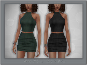 Sims 4 — Jana Top. by Pipco — A simple cropped halter top in 13 colors. Base Game Compatible New Mesh All Lods HQ