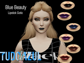 Sims 4 — Lipstick Gotic by tudo_azul — 6 colors available. prohibited to re-post recolors only with permission