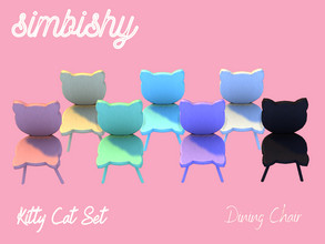 Sims 4 — Kitty Cat Dining Chair by simbishy — Meow meow! Dining Chair in the shape of a cat face.