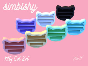 Sims 4 — Kitty Cat Shelf by simbishy — Meow meow! Wall shelf in the shape of a cat face.