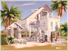 Sims 4 — Mermaid View Beach House No CC by Moniamay72 — This is a 2 Bedrooms Beauty Summer Beach Home perfect for a
