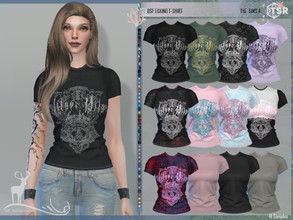 Sims 4 — EUXINO T-SHIRT by DanSimsFantasy — T-shirt with front logo and solid color. Samples: 48 Cloning object: Base of
