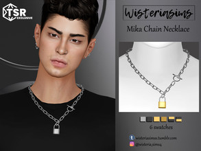 Sims 4 — Mika Chain Necklace by WisteriaSims — **FOR MEN **NEW MESH *TEEN TO ELDER - Necklace Category - 6 swatches -
