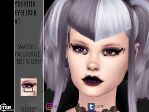 Sims 4 — Yoshima Eyeliner by Reevaly — 1 Swatches. Teen to Elder. Male and Female. Base Game compatible. Please do not