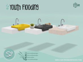 Sims 4 — Youth Flooding Sink by SIMcredible! — by SIMcredibledesigns.com available at TSR 3 colors variations